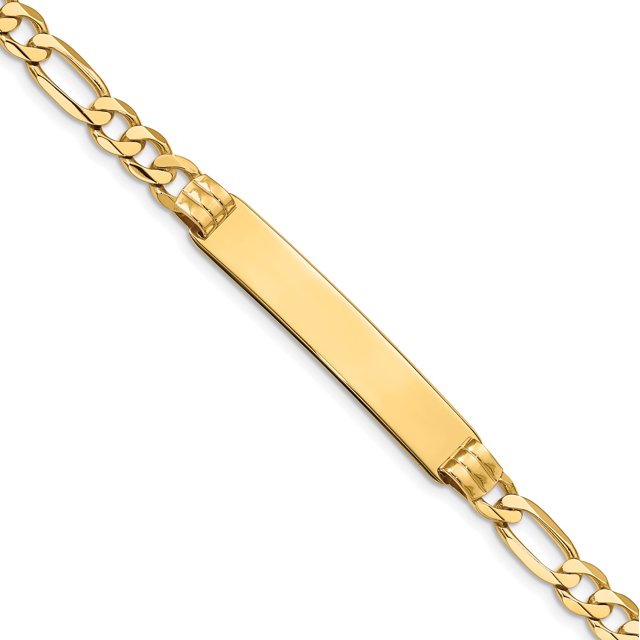 Bracelet Figaro ID en Or Jaune 14 K