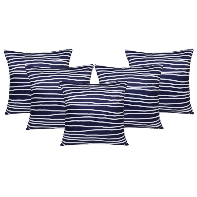 Oussum Housses de Coussin Décoratives pour la Maison en Coton à Impression Numérique, Taies d'Oreiller à Fermeture Éclair, Vague, Ensemble de 5