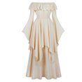 thumbnail image 1 of Babysbule Robes pour Femmes Automne Élégantes Femmes Décontractées Rétro à Épaules Dénudées Manches Longues Taille Haute Robes, 1 of 7