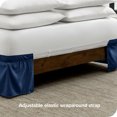 thumbnail image 3 of Bare Home Adjustable Wrap Around Bed Skirt - 15 Inch Drop - Easy Fit - Ruffle Pleats - Full, Dark Blue, 3 of 6