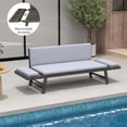 thumbnail image 4 of Costway Outdoor Convertible Sofa Daybed with Adjustable Armrests Removable Cushions Gray, 4 of 10
