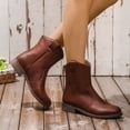 thumbnail image 4 of Cameland Bottes Mi-Mollet Rétro Unies pour Femmes Talons Moyens Bottes à Bout Rond Bottes à Fermeture Éclair Arrière, 4 of 5