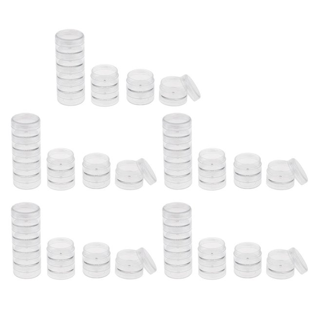segolike 10x5 Stackable Clear Jar Small Item Storage Box Screw Jar Nail Art Container.