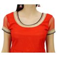 thumbnail image 3 of Bimba Robe Anarkali en Filet Évasé Kurta Kurti Unie Tunique Indienne Vêtements Personnalisés, 3 of 4