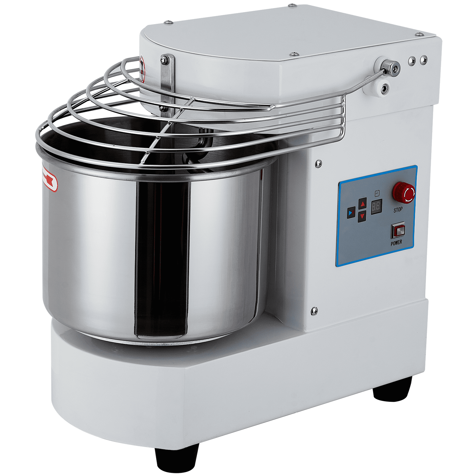 Commercial Dough Mixer, 10.5QT Electric Food Mixer with Food-Grade Stainless Steel Bowl, 650W Dual Rotating Dough Kneading Machine with Security Shield and Timer