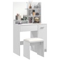 thumbnail image 1 of HOMCOM Coiffeuse avec Miroir et Tabouret Coiffeuse pour Chambre Blanc, 1 of 10