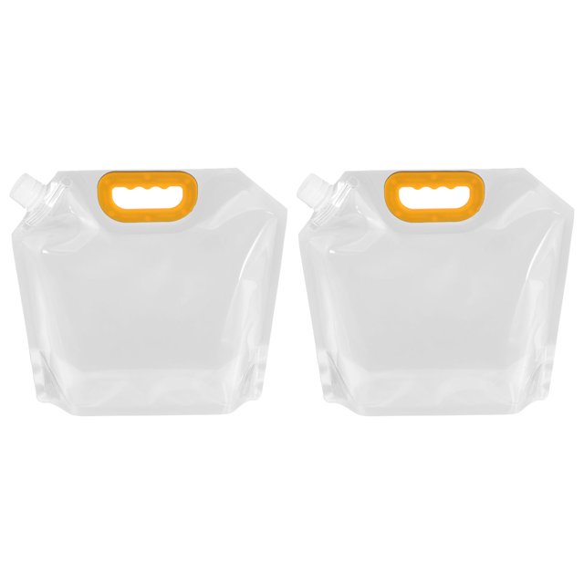 Unique Bargains 2.5L Collapsible Water Container Bag, Plastic Storage Jug Folding Water Bag, 2Pack Clear