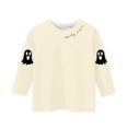 thumbnail image 4 of MKOSPLRT Chandails d'Halloween pour Enfants 3-12 Ans Garçons Filles T-Shirts Graphiques à Manches 3/4 Col Ras du Cou Coupe Ample Hauts Mignons Fantômes Citrouille T-Shirts, 4 of 4