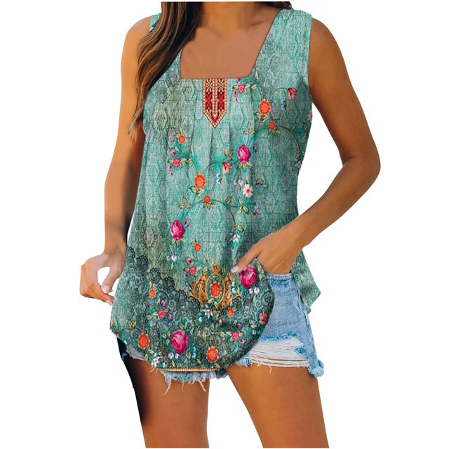 XZNGL T-Shirts pour Femmes Mode Femmes Imprimé Débardeurs Confortables Légers Camisole T-Shirt T-Shirt Imprimé Machine