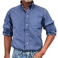 thumbnail image 1 of AherBiu Chemises à Manches Longues pour Hommes, Col à Revers, Ajustée, Décontractée, Plage, Voyage, Fête, 1 of 5