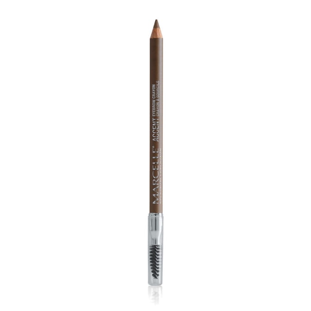 Marcelle Accent Craie de Cire à Sourcils en Brun Mat Riche avec une Pointe de Craie de Cire Douce et un Capuchon de Brosse spoolie Transparent, Hypoallergénique et Sans Parfum, Convient à la Mise en Forme et au Soin Précis des Sourcils.
