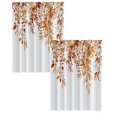 thumbnail image 1 of Rideau de Douche à Motif de Feuilles 100x70 cm (2 Pcs), Rideaux de Fenêtre de Cuisine Orange à Feuilles Botaniques au-Dessus de Fleurs Style Ferme Automne Petite Fenêtre Café Courts Rideaux pour Salle de Bain Panneaux à Étages, Rideau de Douche*2, 1 of 1