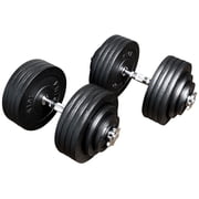 PRISP Adjustable Weight Dumbbells Set - Includes 2 Bars, Cast Iron Plates and Threaded Collars; Pair of Spinlock Dumbbells