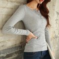 thumbnail image 4 of Pxiakgy Hauts Col Rond Coréen Chemise Longue à Manches Courtes Version Décontractée Bouton Blouse Ample pour Femmes Gris TTG, 4 of 5
