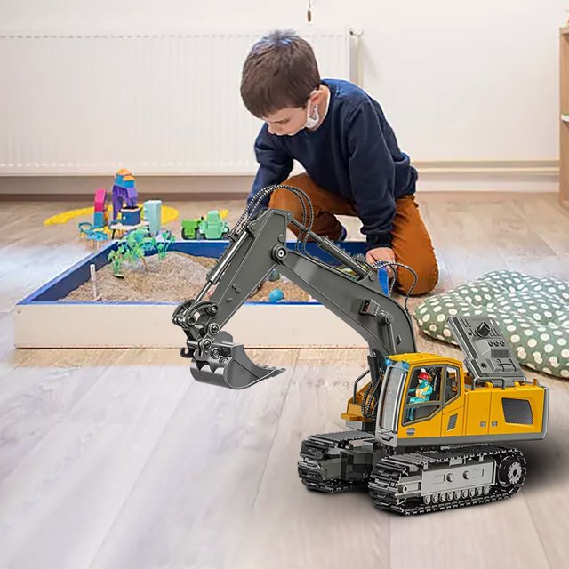Dadatutu Remote Control Excavator Toy Rc Excavator, 11/13 Channel Functional Construction Vehicles Rechargeable Rc Truck, Sandbox Digger Christmas Toy Gift for Boys, Deal!