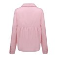 thumbnail image 3 of Gupgi Female  Long Sleeve Shirts, Casual Loose Button-Down Turndown Collar Top Cloth, 3 of 5