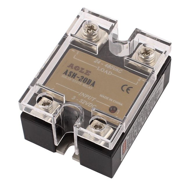 Unique Bargains ASH-20DA Relais à État Solide 20A Monophasé DC à AC 3-32VDC