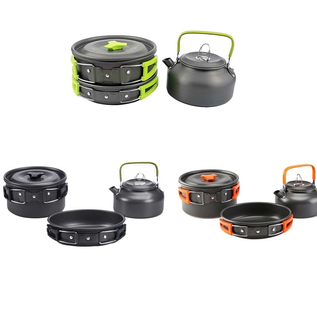 Ensemble de Vaisselle de Camping de Qualité Vaisselle de Camping Vaisselle de Camping Vaisselle de Cuisson pour Camping en Plein Air Randonnée Sac à Dos Randonnée Pique-Nique