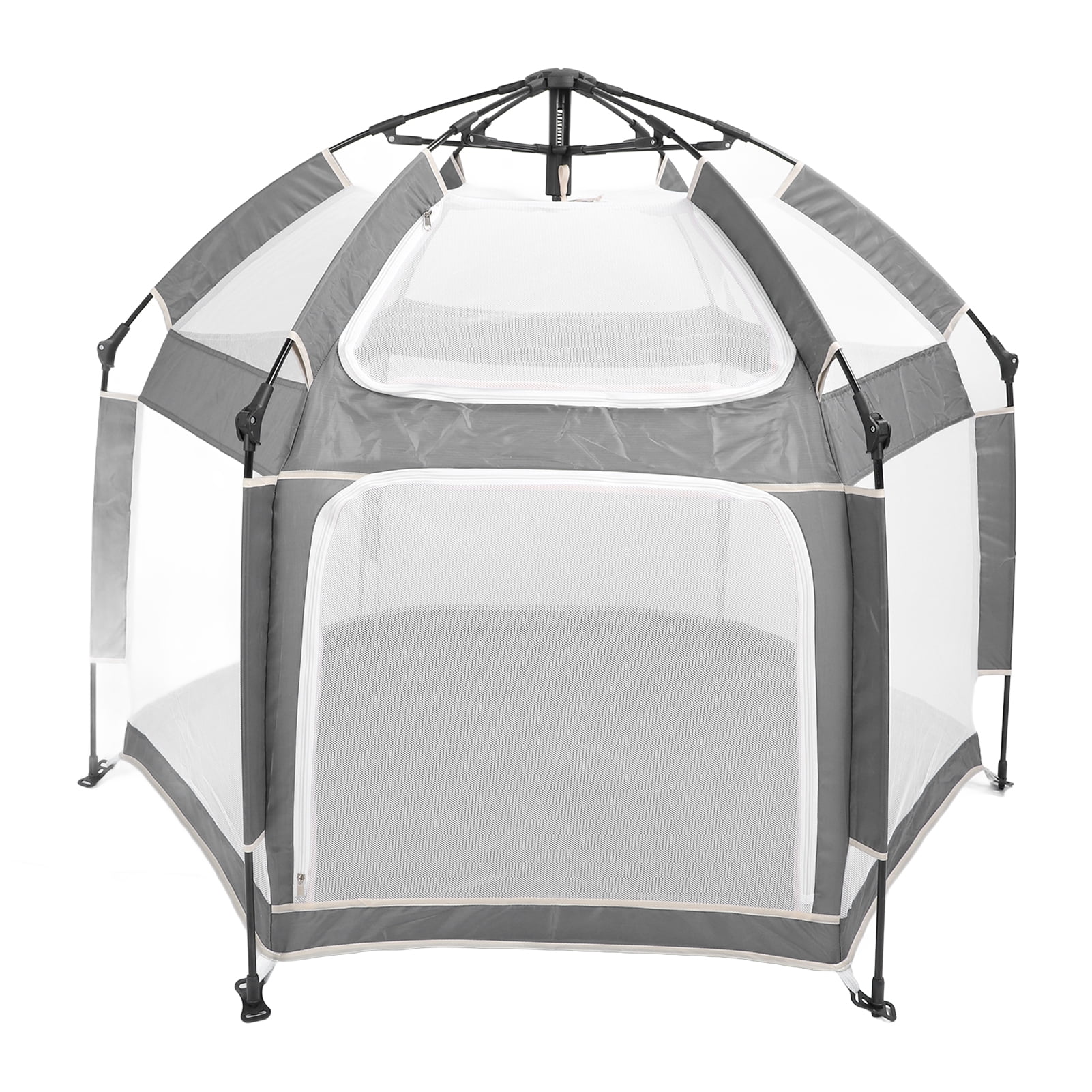 Baby Tent, Baby Fence Popup Large Capacity  for Indoor Outdoor Yard Beach Camping Dark Grey