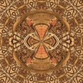 thumbnail image 1 of Ahgly Tapis d'Intérieur Lavable en Machine Carré Orange Transitionnel, 8 Pieds Carré, 1 of 7