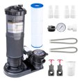 thumbnail image 1 of Swimline HYDROTOOLS Système de Pompe de Filtration pour Piscine hors Terre à Cartouche de 50 Pi2, 1 of 8