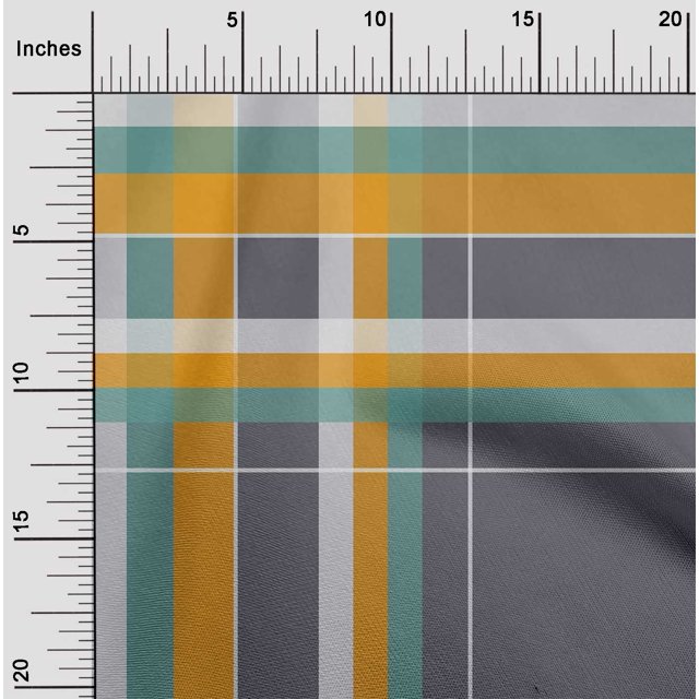 oneOone Cotton Poplin Fabric Madras Check Print Sewing Fabric BTY 42 Inch Wide