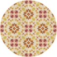 thumbnail image 1 of Ahgly Company Tapis Rond Lavable en Machine Intérieur Transitionnel Kaki Or, 3 Pieds Rond, 1 of 7