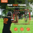 thumbnail image 2 of VEVOR 6 x 6 ft Football Trainer Throwing Net, Training Throwing Target Practice Net with 5 Target Pockets, Knotless Net Includes Bow Frame and Portable Carry Case, Improve QB Throwing Accuracy, Red, 2 of 9