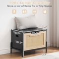 thumbnail image 4 of Ourlova Banc de Rangement en Rotin Banc d'Entrée avec Coussin de Siège pour Entrée, Salon, Chambre, Noir, 4 of 10