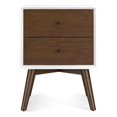 thumbnail image 1 of Table de Chevet Blanche Francesca en Bois Massif avec Cadre, 1 of 7