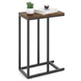 thumbnail image 1 of Costway Table d'Appoint en Forme de C Table de Canapé Industrielle avec Cadre en Métal Robuste Brun, 1 of 9