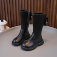 thumbnail image 1 of YUNAFFT Girls Knee-High Boots Bow Zipper Solid Color Chunky Sole Casual Princess Style, 1 of 8