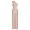 thumbnail image 3 of inlzdz Combinaison Sans Manches pour Femmes une Épaule Robe de Soirée à Sequins Robe de Soirée Champagne TTG, 3 of 7