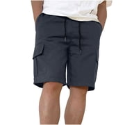 TopLLC Mens Shorts, Mens Pants Shorts Men's Casual Solid Color Casual Drawstring Pockets Elastic Sports Shorts