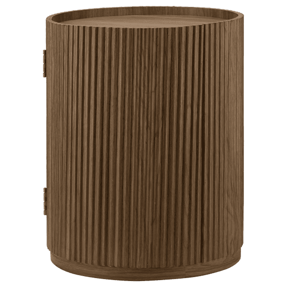 Bouclair Walnut Side Table with Hidden Storage