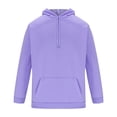 thumbnail image 5 of Pisexur Chandails en Molleton pour Hommes Couleur Unie à Capuche avec Cordon de Serrage Col Rond Manches Longues Mode Décontractée Ample Chandail avec Poche, 5 of 5