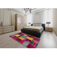 thumbnail image 4 of Ahgly Company Tapis Rectangulaire Intérieur Abstrait Amande Foncée Patchwork, 2 Pieds x 3 Pieds, 4 of 6