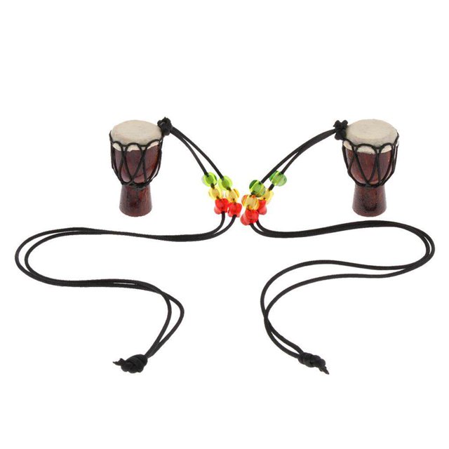 ziyahi Mini Batteur Classique en Bois Djembe Percussion Tambour à Main Africain Pendentif