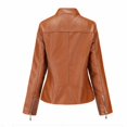 thumbnail image 2 of Veste de Moto en Cuir pour Femmes Col Montant Ajustée avec Fermeture Éclair, 2 of 3