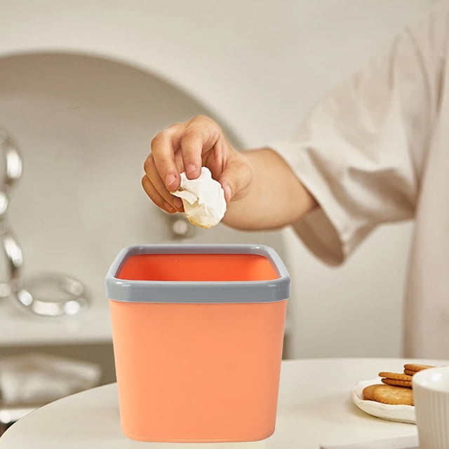 PRETXORVE Desktop Trash Can Living Room Debris Home Desk Restaurant Storage Barrel Trash Basket
