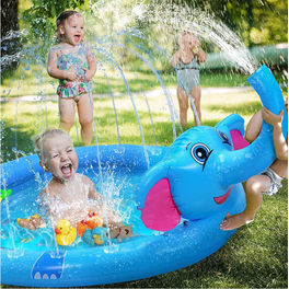 Splash Pad Tapis D'Eau 170 Cm – Arroseur Gonflable Dauphin – Pataugeoire Enfants Et Animaux – Jardin, Plage, Été – Cadeau Aquatique