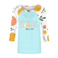 thumbnail image 4 of UPPADA Bunny T-Shirts de Pâques pour Femmes Lapin Oeuf Imprimé T-Shirts Manches 3/4 Col Rond T-Shirts d'Été Décontractés Mignons T-Shirts Graphiques Chandail Confortable Haut Bleu Pâle, TTG, 4 of 5