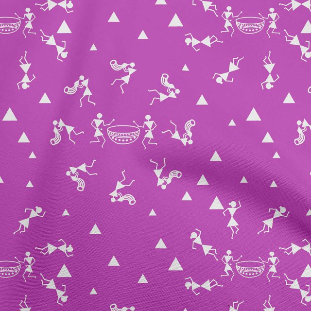 oneOone Georgette Viscose Fuschia Pink Fabric Asian Floral Block Craft Projects Decor Fabric Printed By The Yard 42 Inch Wide