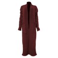 thumbnail image 4 of Comdrip Long Cardigans for Women! Long Cardigans for Women Open Front Cable Knit Cardigan Open Front Oversized Draped Sweater Outerwear Fall Cardigans for Women Coffee XL, 4 of 4