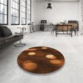 thumbnail image 4 of Ahgly Tapis Rond Lavable en Machine Intérieur Transitionnel Acajou Brun, 6 Pieds Rond, 4 of 7