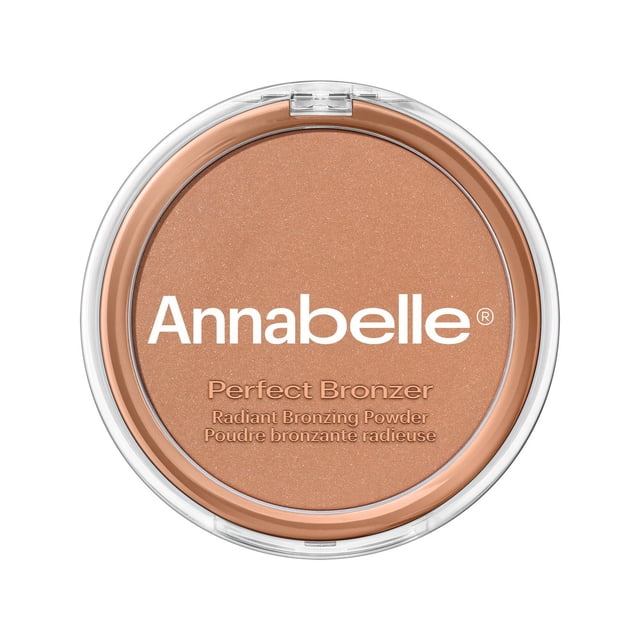 Annabelle Poudre Bronzante Parfaite Sans Talc, Compacte et Ronde avec Couvercle Transparent, Affichant une Teinte bronze Chaude avec un Subtil Éclat. Cette Poudre Bronzante Radieuse Est Hypoallergénique, Végane et Idéale pour un Éclat Naturel Ensoleillé.