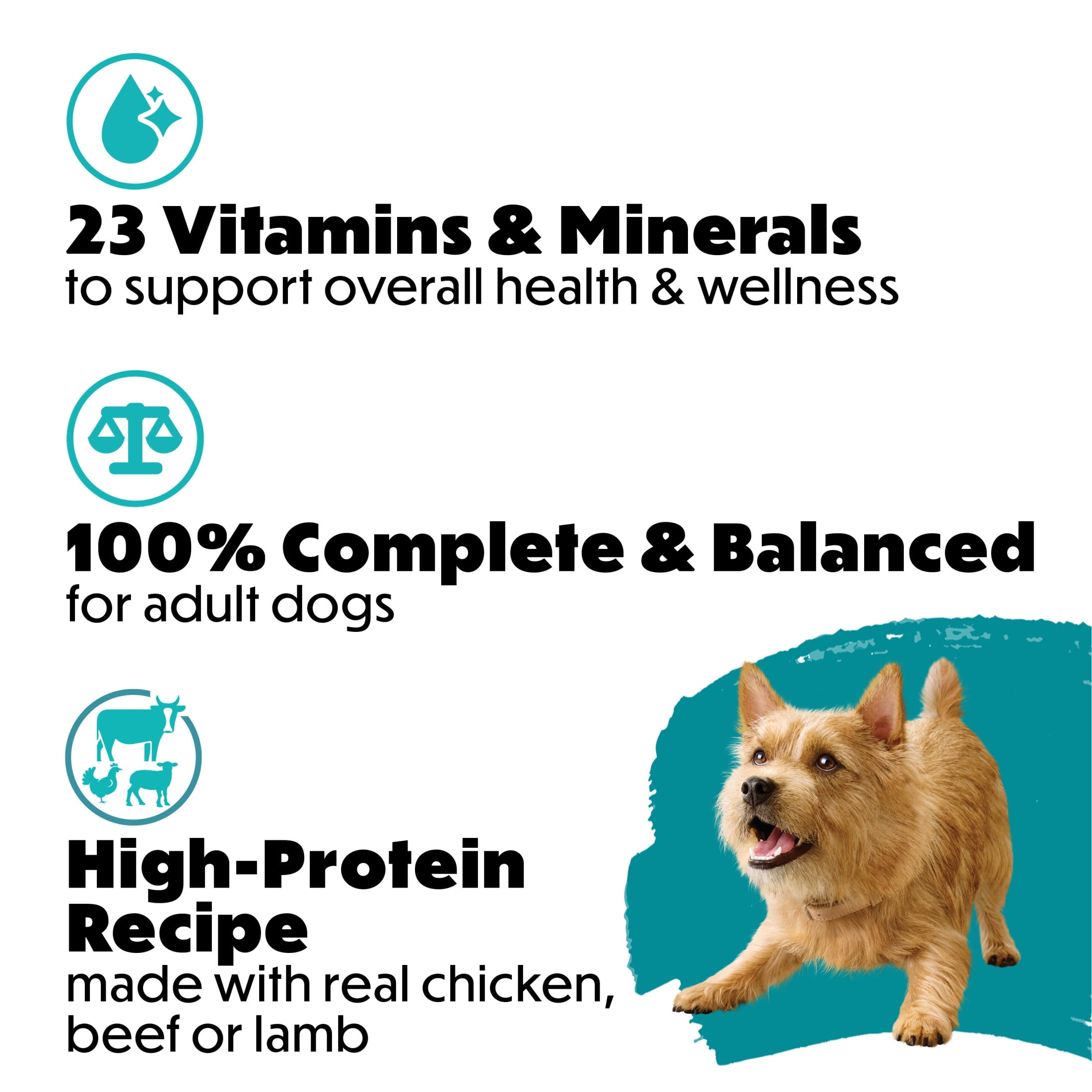 Purina Beneful IncrediBites avec du Vrai Agneau, du Vrai Boeuf, du Vrai Poulet en Sauce 24C Emballage Assorti, Nourriture Humide pour Chiens, 85g x 24