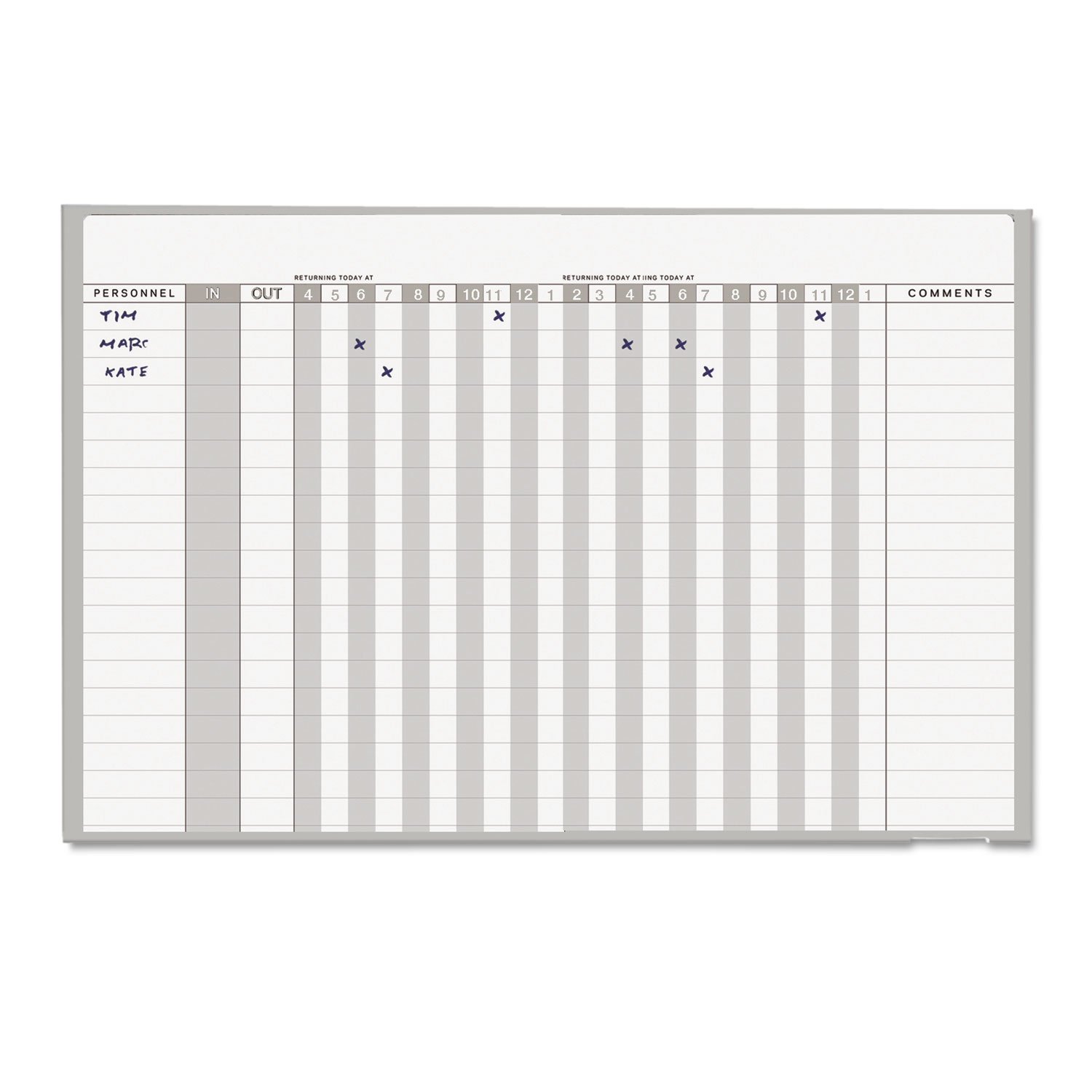 MasterVision GA01110830 In-Out Magnetic Dry Erase Board, 36x24, Silver Frame