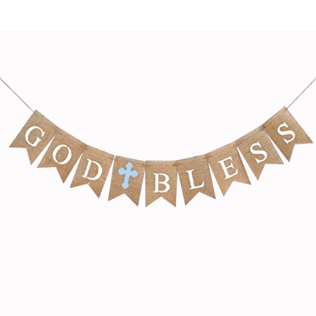 pitrice Baptism Decorations Delicate Religious Banner Adornment Flag Decoration Outdoor Hanging Banners for Scene Layout Decorating Use Blue