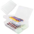 thumbnail image 4 of Back to School Essentials Double Layer Large Capacity Plastic Pencil Case Transparent Crayon Case Hard Pen Case with Tight Lid Storage Art And Craft Box And School, 4 of 9